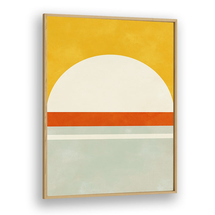 Bauhaus III, abstract paintings by Ana Rut Bre offer a vibrant modern art piece in a sleek oak frame.