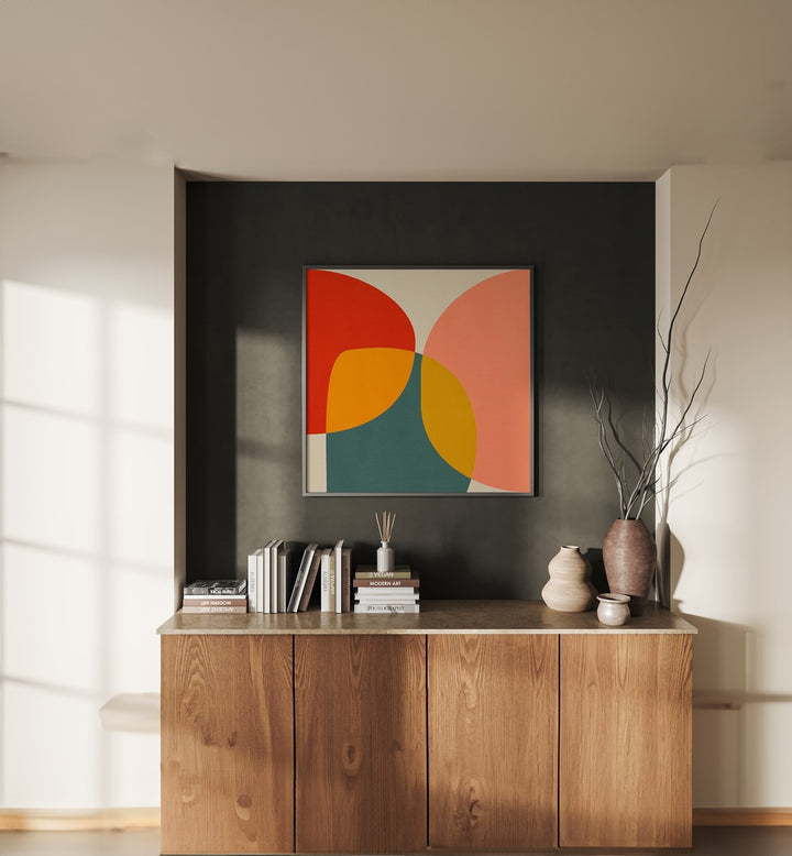 Bright and modern, the BAUHAUS NEW II, ABSTRACT PAINTINGS by Ana Rut Bre enhances any space with vibrant colors.
