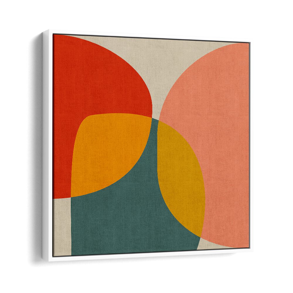 Vibrant BAUHAUS NEW II, ABSTRACT PAINTINGS by Ana Rut Bre, showcasing modern abstraction in a stylish floater frame.