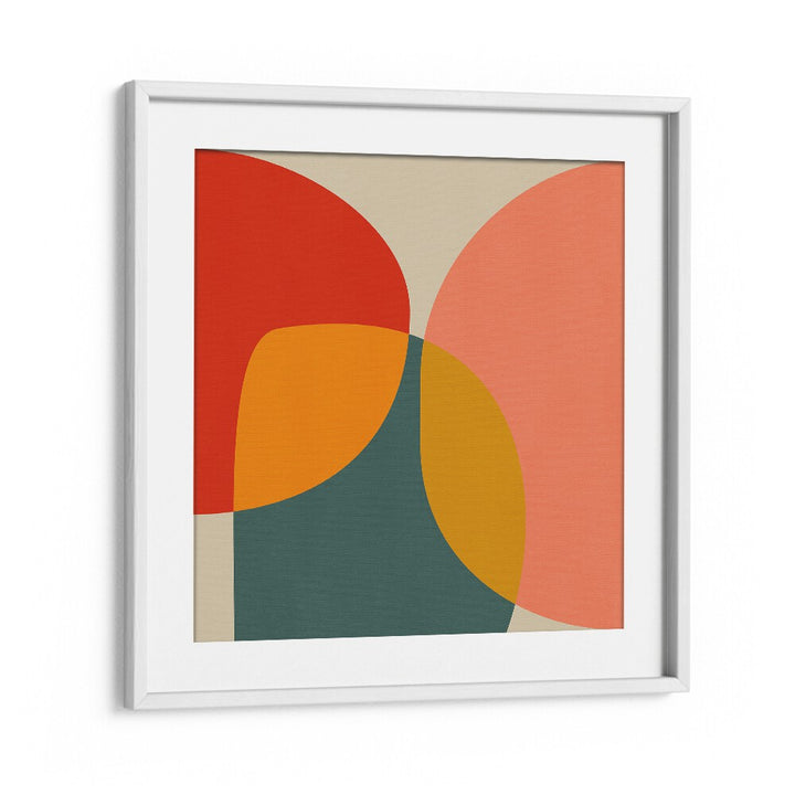 Vibrant BAUHAUS NEW II, ABSTRACT PAINTINGS by Ana Rut Bre, showcasing modern abstraction in a stylish white frame.