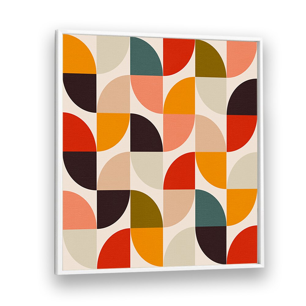 Colorful geometric patterns in the BAUHAUS NEW II KOPIE, ABSTRACT PAINTINGS by Ana Rut Bre, perfect for modern decor.