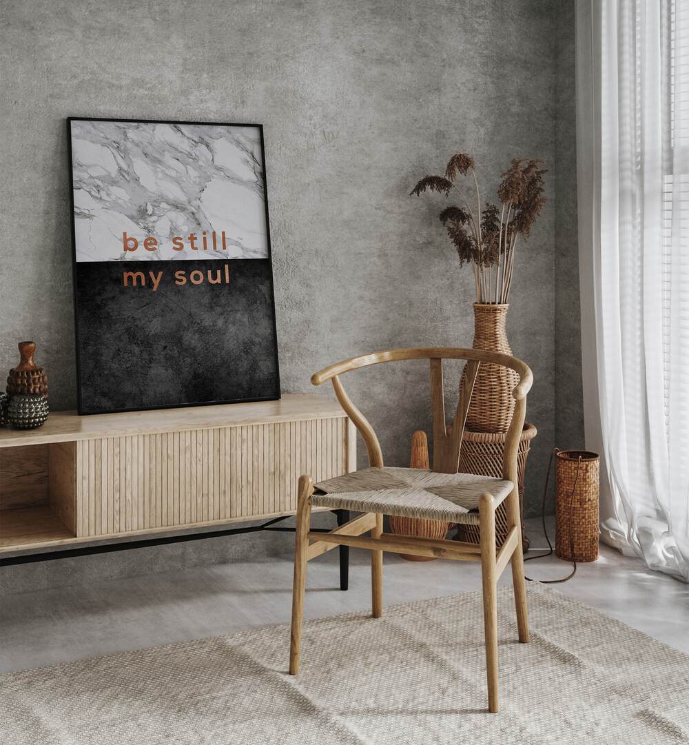 Transform your space with the BE STILL MY SOUL, QUOTES poster by Orara Studio, enhancing tranquility in your decor.