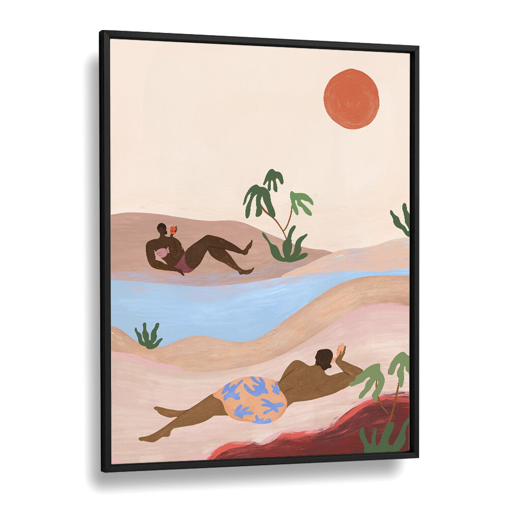 Brighten your space with "BEACH PLEASE, LANDSCAPE PAINTINGS" by Arty Guava, showcasing serene beach vibes and color.
