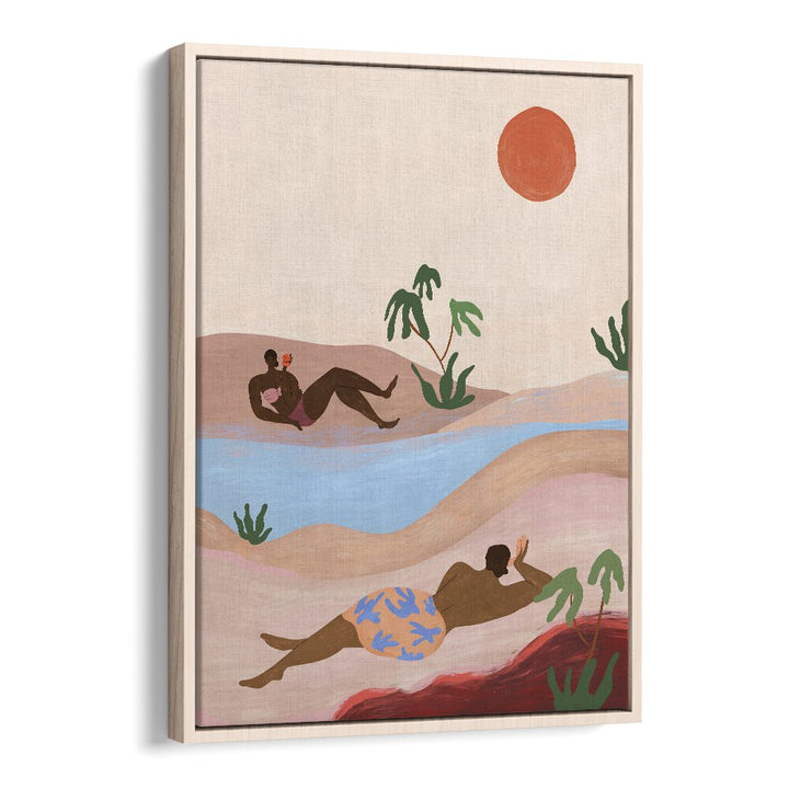 "BEACH PLEASE, LANDSCAPE PAINTINGS by Arty Guava features vibrant beach scenes for a serene home decor touch."