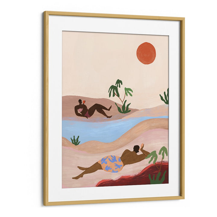Vibrant "Beach Please" landscape painting by Arty Guava, perfect for adding seaside serenity to your space.