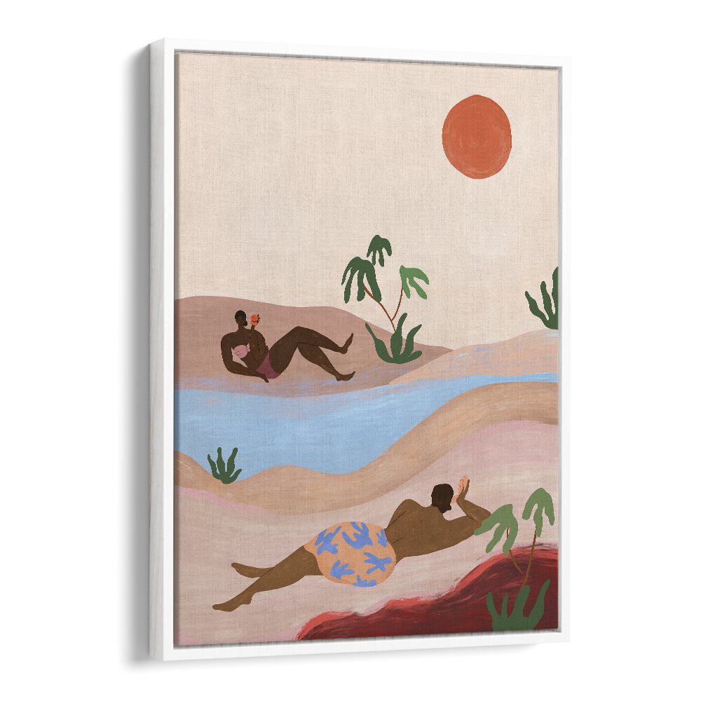 Vibrant "BEACH PLEASE, LANDSCAPE PAINTINGS" by Arty Guava, capturing serene beach vibes for your home decor.