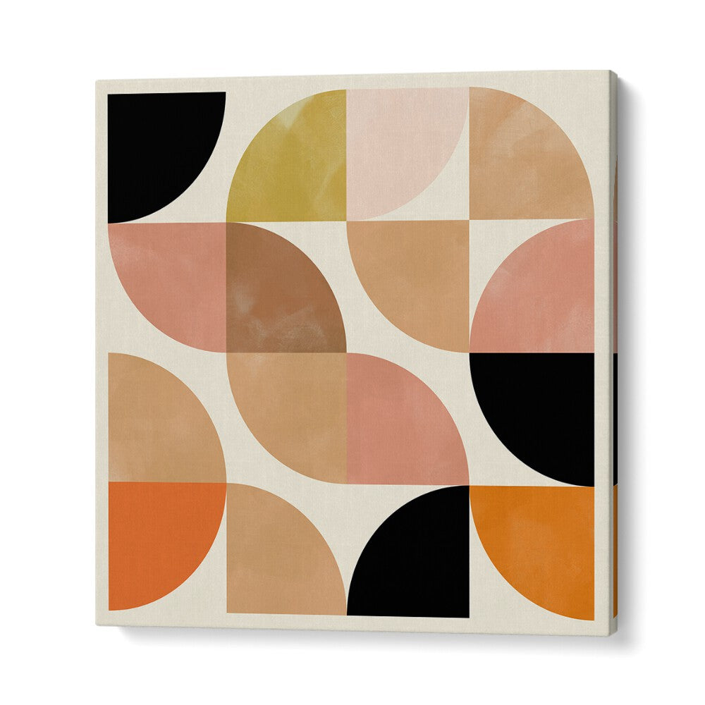 Transform your space with BEIGE VIERTEL CIRCLES, ABSTRACT PAINTINGS by Ana Rut Bre, showcasing vibrant geometric designs.
