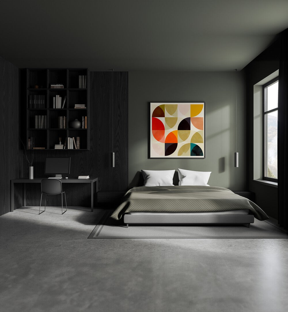 Transform your space with BEIGE VIERTEL CIRCLES INEINANDER, ABSTRACT PAINTINGS by Ana Rut Bre for a captivating look.