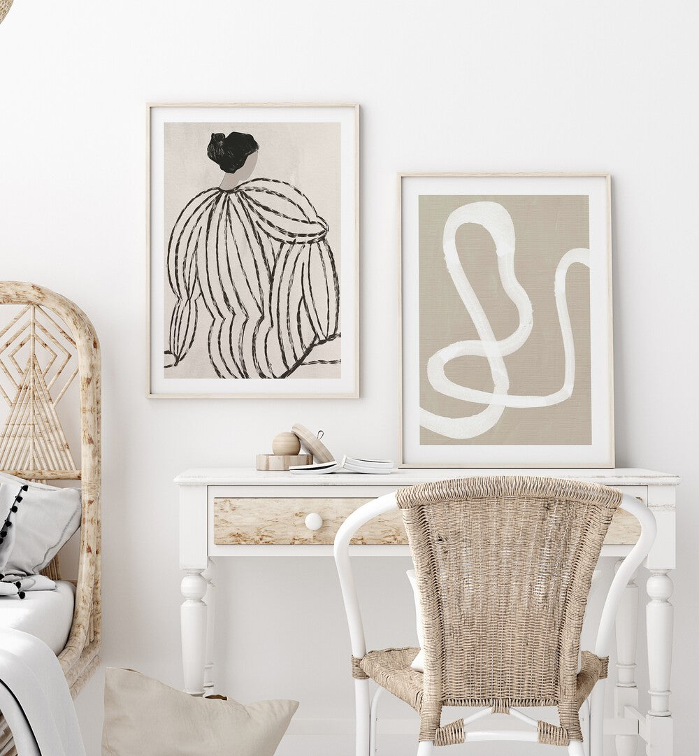 Stylish BEIGE TONES GALLERY WALL featuring Matisse-inspired prints, perfect for elegant gallery walls in any space.