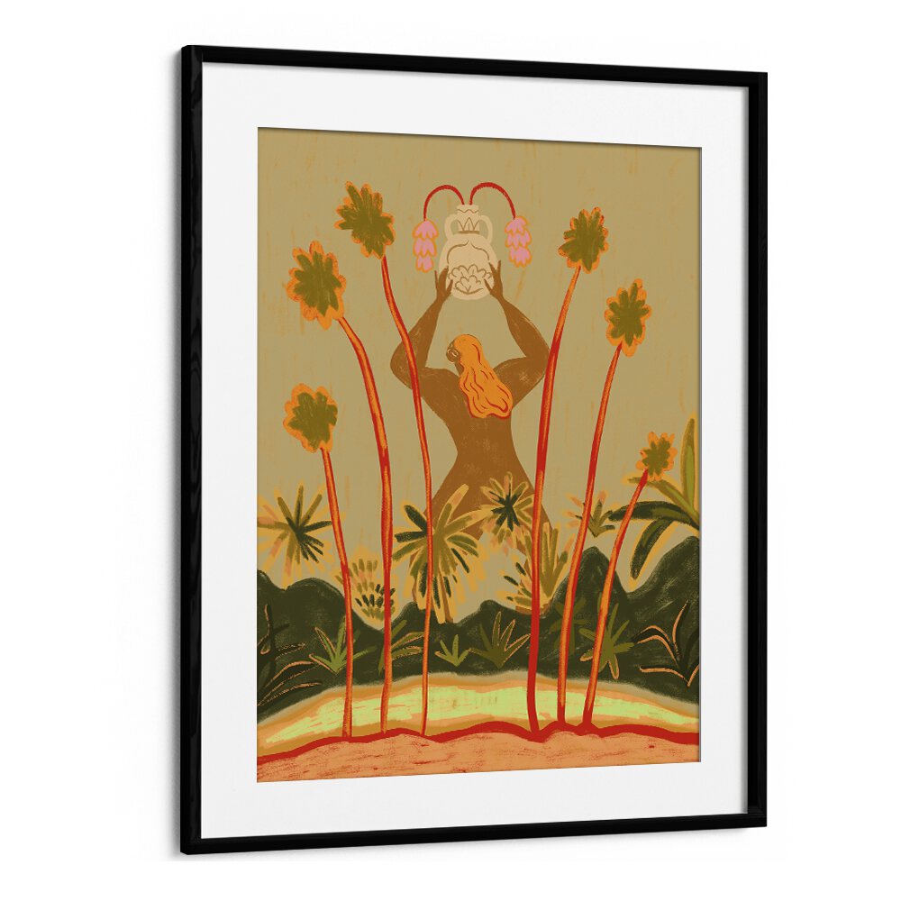 Beyond The Trees By Arty Guava Wall Art Prints in Black Frame With Mount