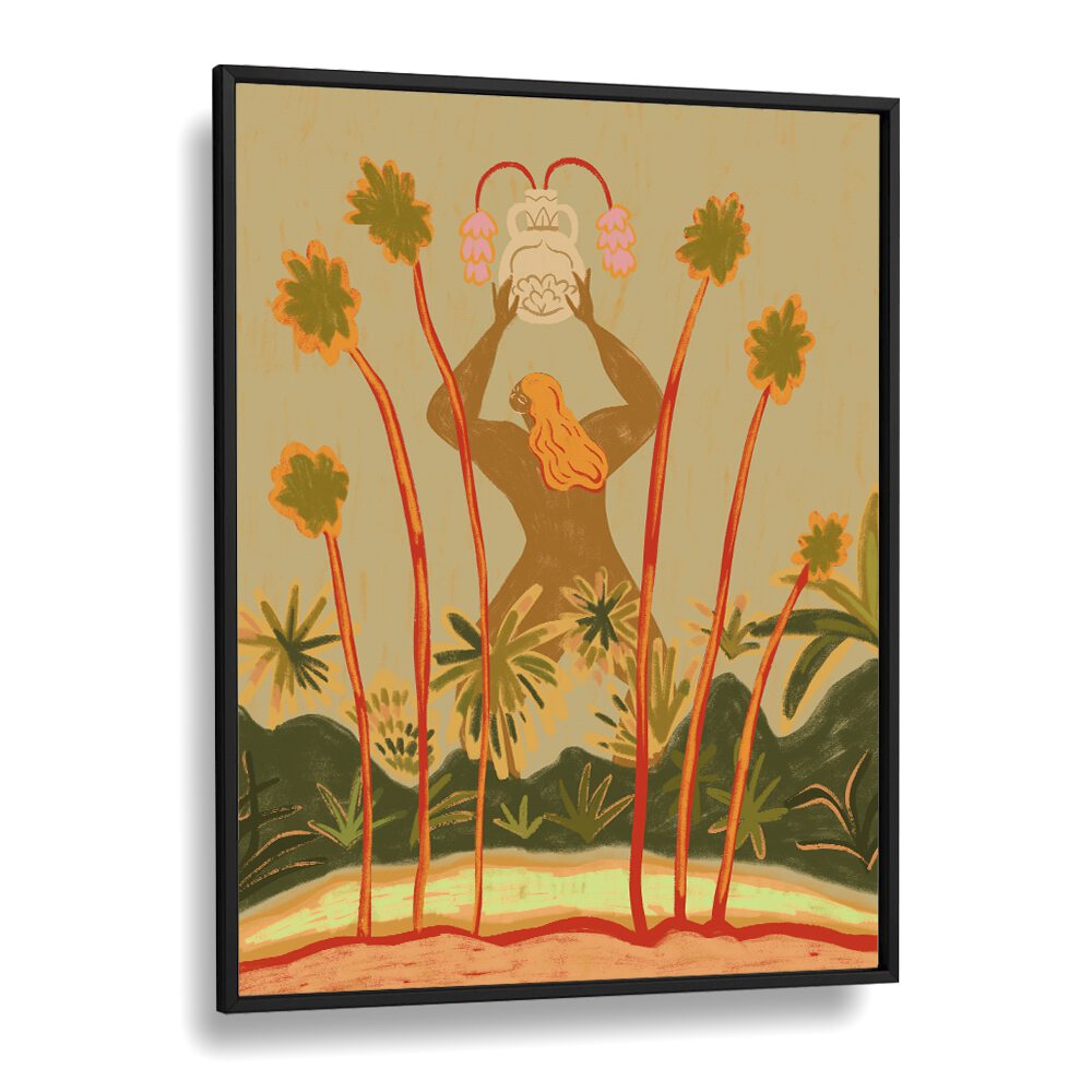 Beyond The Trees By Arty Guava Wall Art Prints in Black Plain Frame