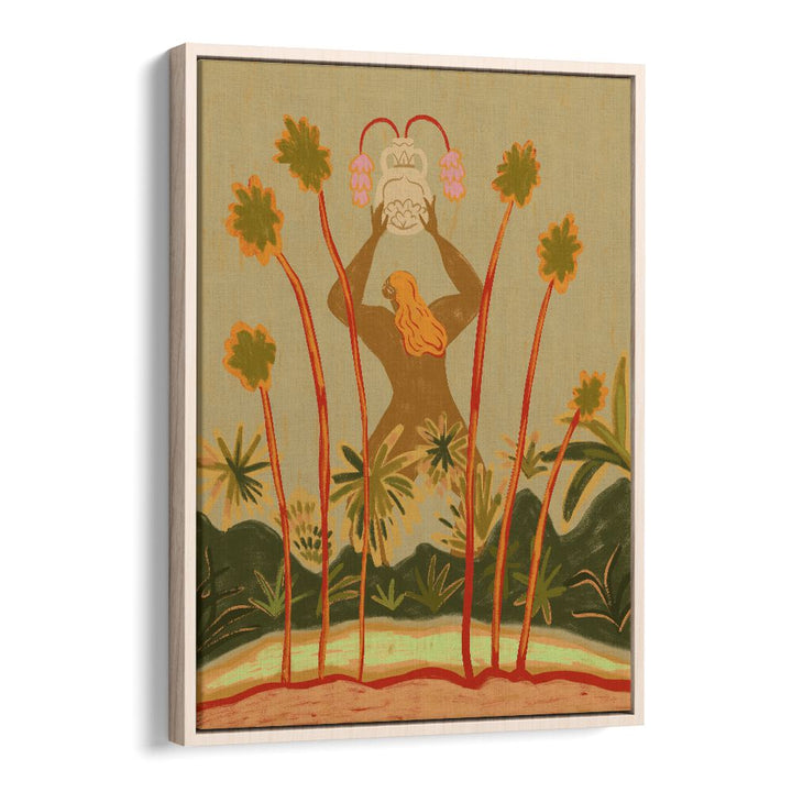 Beyond The Trees By Arty Guava Wall Art Prints in Oak Wood Floater Frame