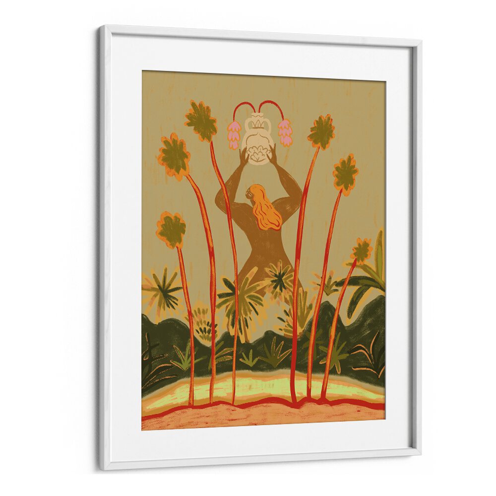 Beyond The Trees By Arty Guava Wall Art Prints in White Frame With Mount