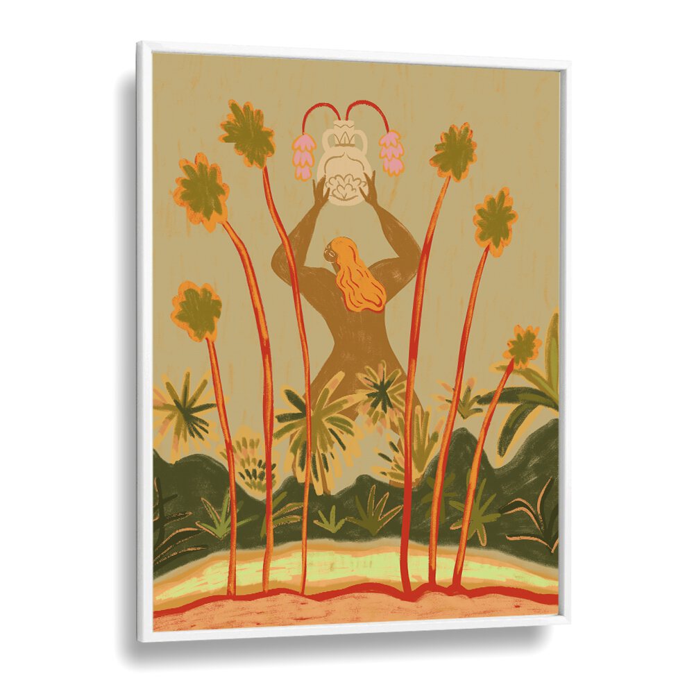 Beyond The Trees By Arty Guava Wall Art Prints in White Plain Frame