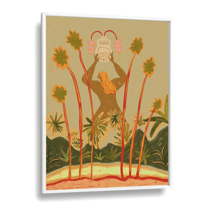 Beyond The Trees By Arty Guava Wall Art Prints in White Plain Frame