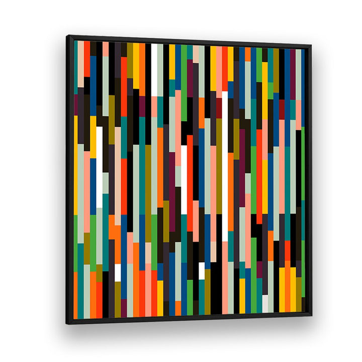 Colorful vertical stripes create vibrancy in BIG RETRO STRIPES, ABSTRACT PAINTINGS by Ana Rut Bre. Perfect for modern decor.