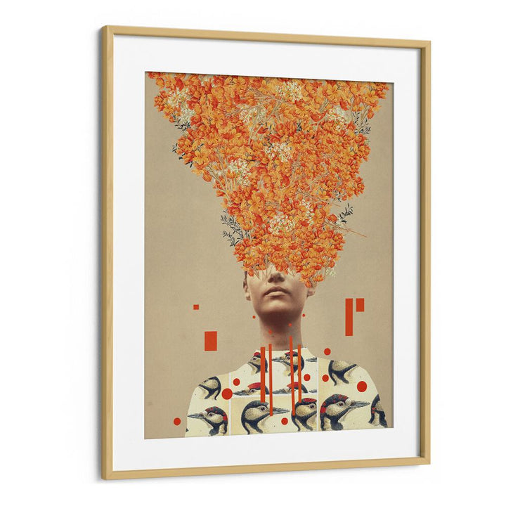 Surreal art print "Bird Flight In Autumn" by Frank Moth, capturing autumn's beauty in vibrant colors.