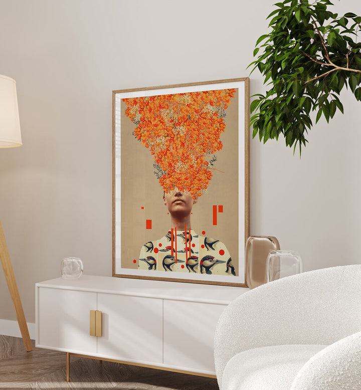 BIRD FLIGHT IN AUTUMN, SURREAL ART PRINTS by Frank Moth captures the enchanting beauty of autumn's surrealism.
