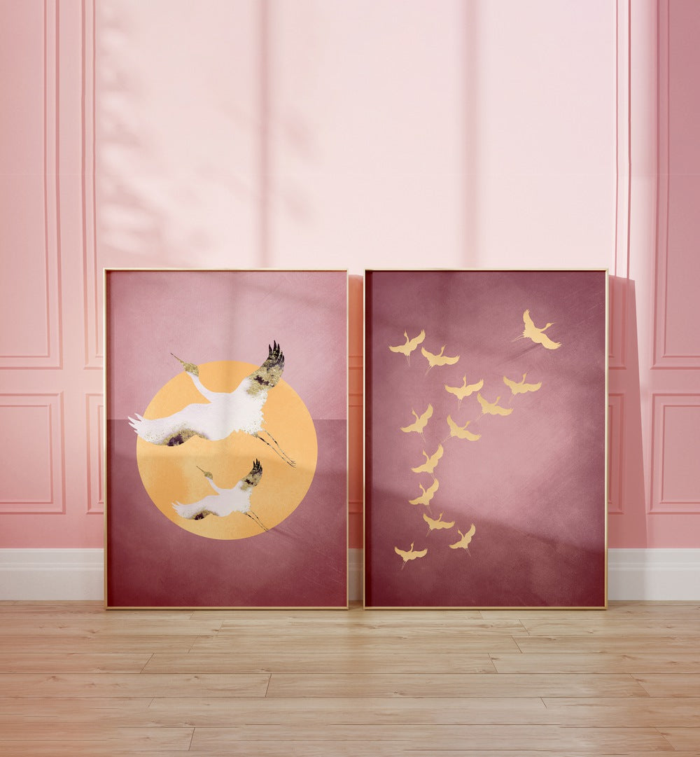Elegant BIRDS SET BY AUREOUS, SET OF 2 PAINTINGS enhances any space with stunning wall art. Perfect for tranquility.