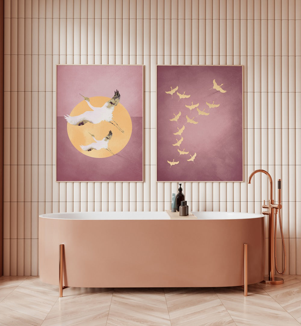 Elegant BIRDS SET BY AUREOUS, SET OF 2 PAINTINGS adds tranquility and style to your living space.