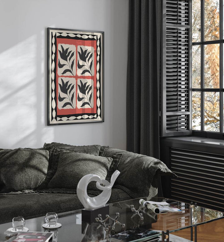 Stylish ABSTRACT FLOWERS I, FLORAL FLOWER PAINTINGS enhance modern spaces with striking black and white elegance.