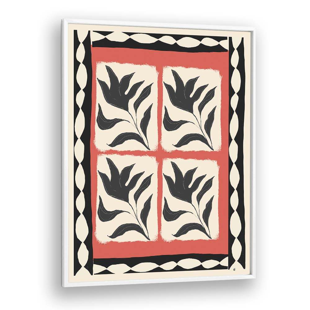 Elegantly framed BLACK AND WHITE ABSTRACT FLOWERS I, a stunning floral flower painting for modern decor.