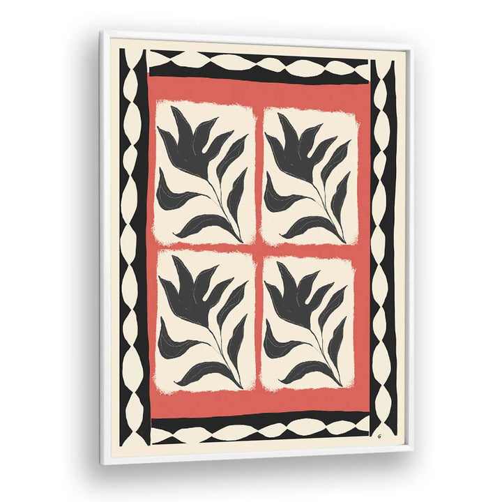 Elegantly framed BLACK AND WHITE ABSTRACT FLOWERS I, a stunning floral flower painting for modern decor.