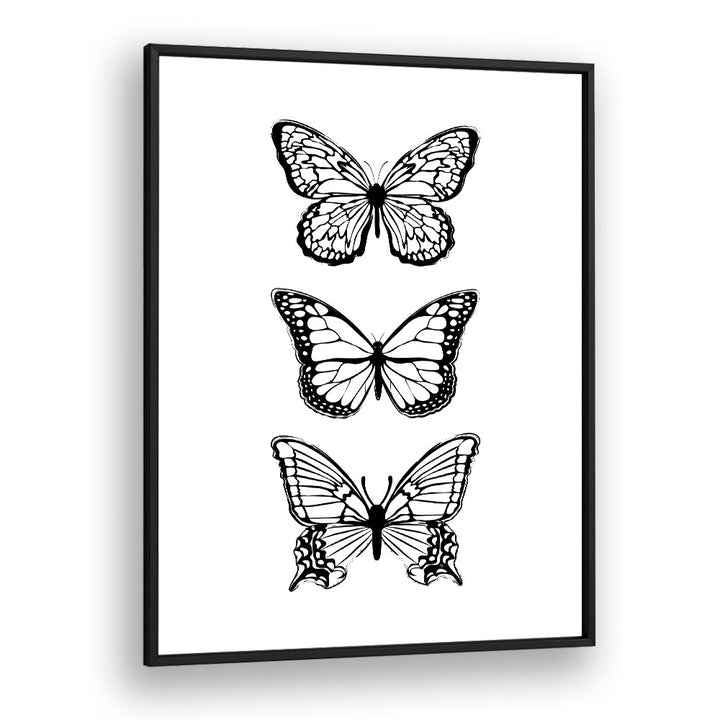 Stunning BLACK BUTTERFLIES, FASHION POSTERS by Martina in a sleek black frame, perfect for enhancing your decor.