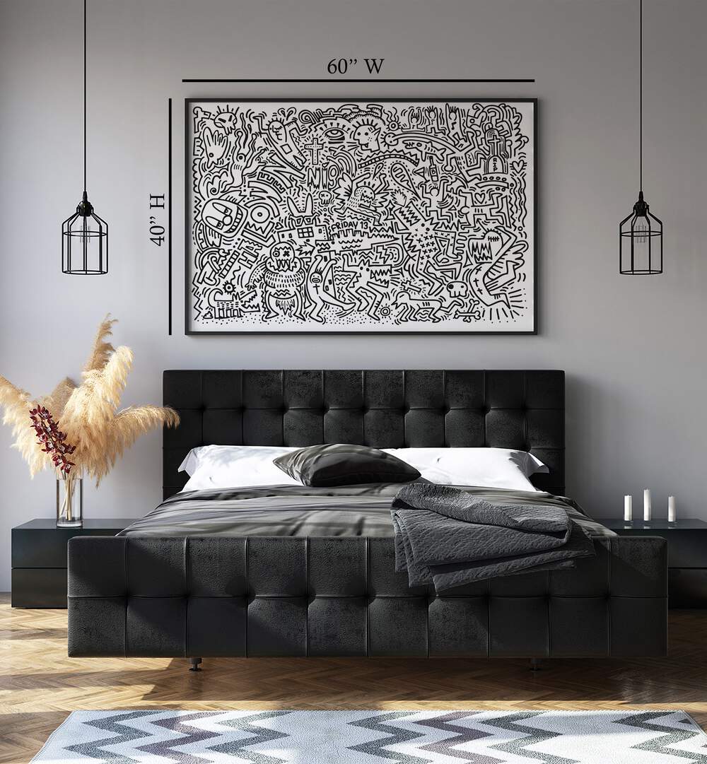Transform your space with the BLACK DOODLE SET, DOODLE ART PAINTINGS, blending elegance and creativity seamlessly.