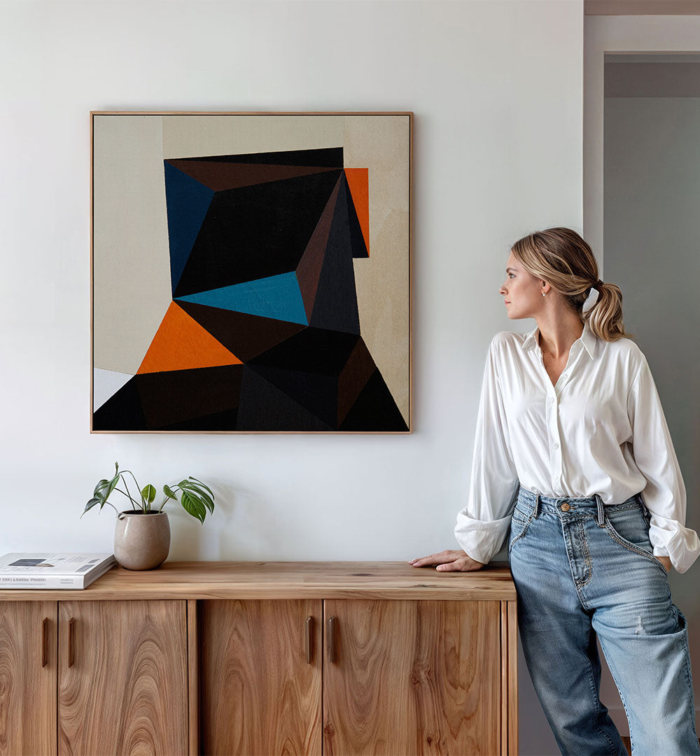 BLACK HEAD II , GEOMETRIC ART PRINTS