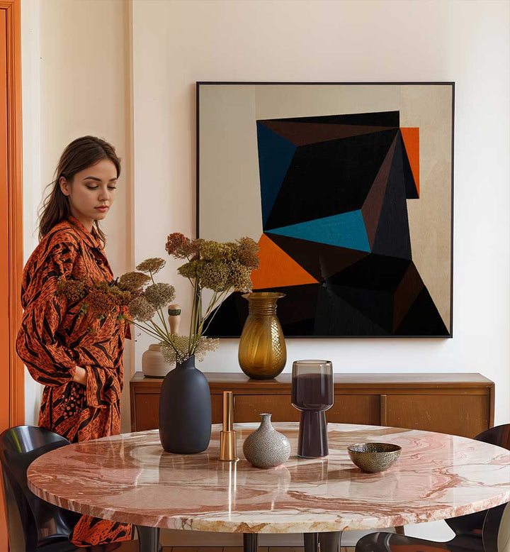 BLACK HEAD II , GEOMETRIC ART PRINTS