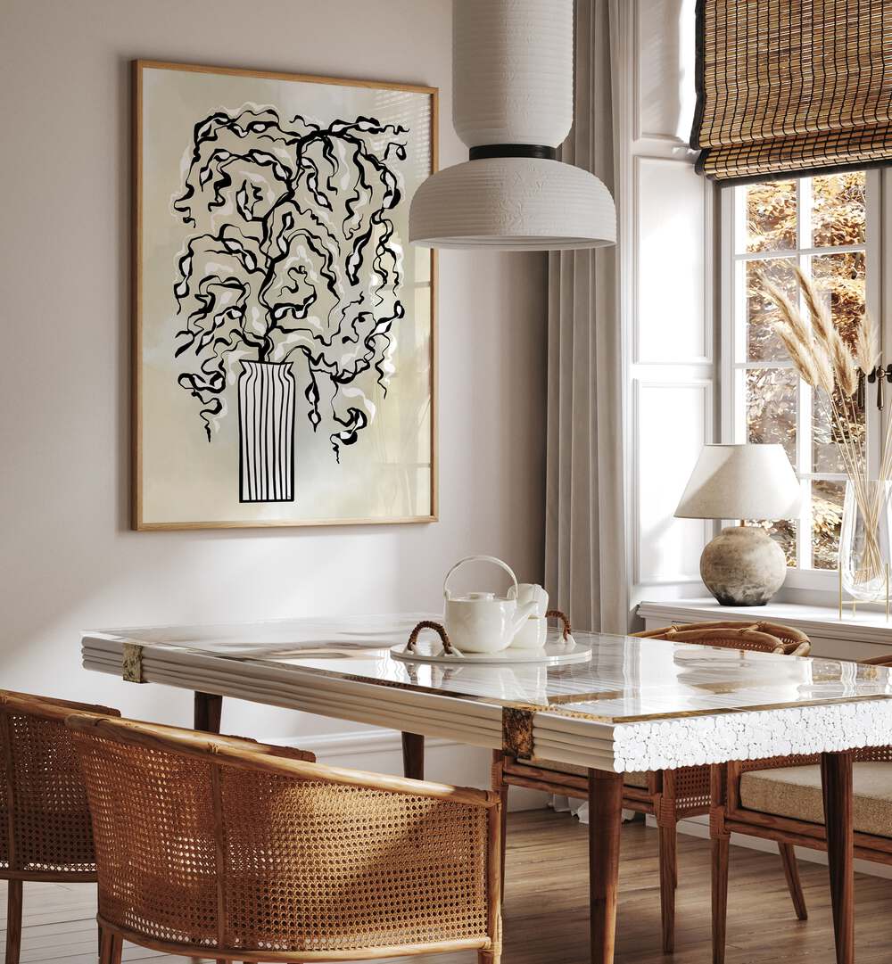 Elegant BLACK TWIGS, FLORAL FLOWER PAINTINGS by Martina enhance your space with sophisticated botanical artistry.