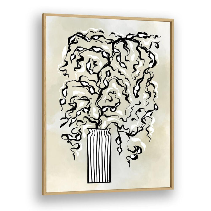 Elegant BLACK TWIGS , FLORAL FLOWER PAINTINGS by Martina, showcasing nature's beauty in a chic oak frame.