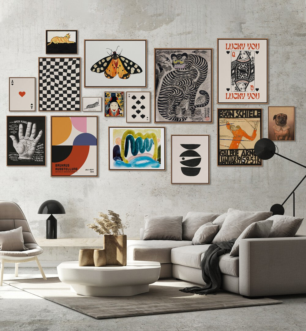 Stylish BLACK MOON GALLERY WALL with unique art pieces, perfect for enhancing your gallery walls in any space.