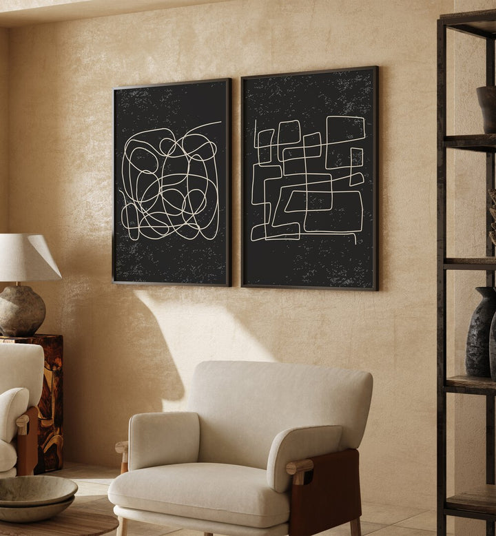 Stylish BLACKPOOL PATTERNS, SET OF 2 PAINTINGS enhancing modern décor with elegant wall art. Perfect for any space.