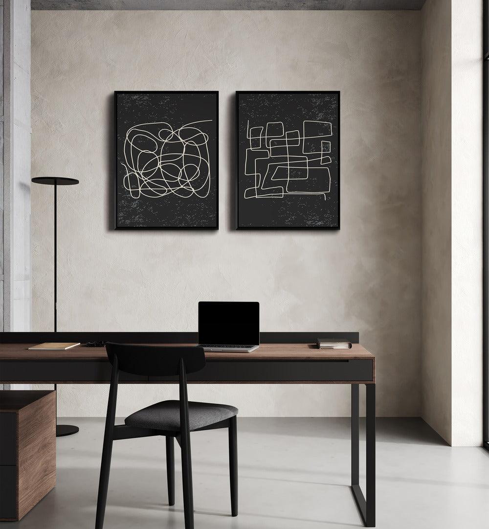 Elevate your décor with BLACKPOOL PATTERNS, SET OF 2 PAINTINGS, featuring elegant framed wall art for any space.