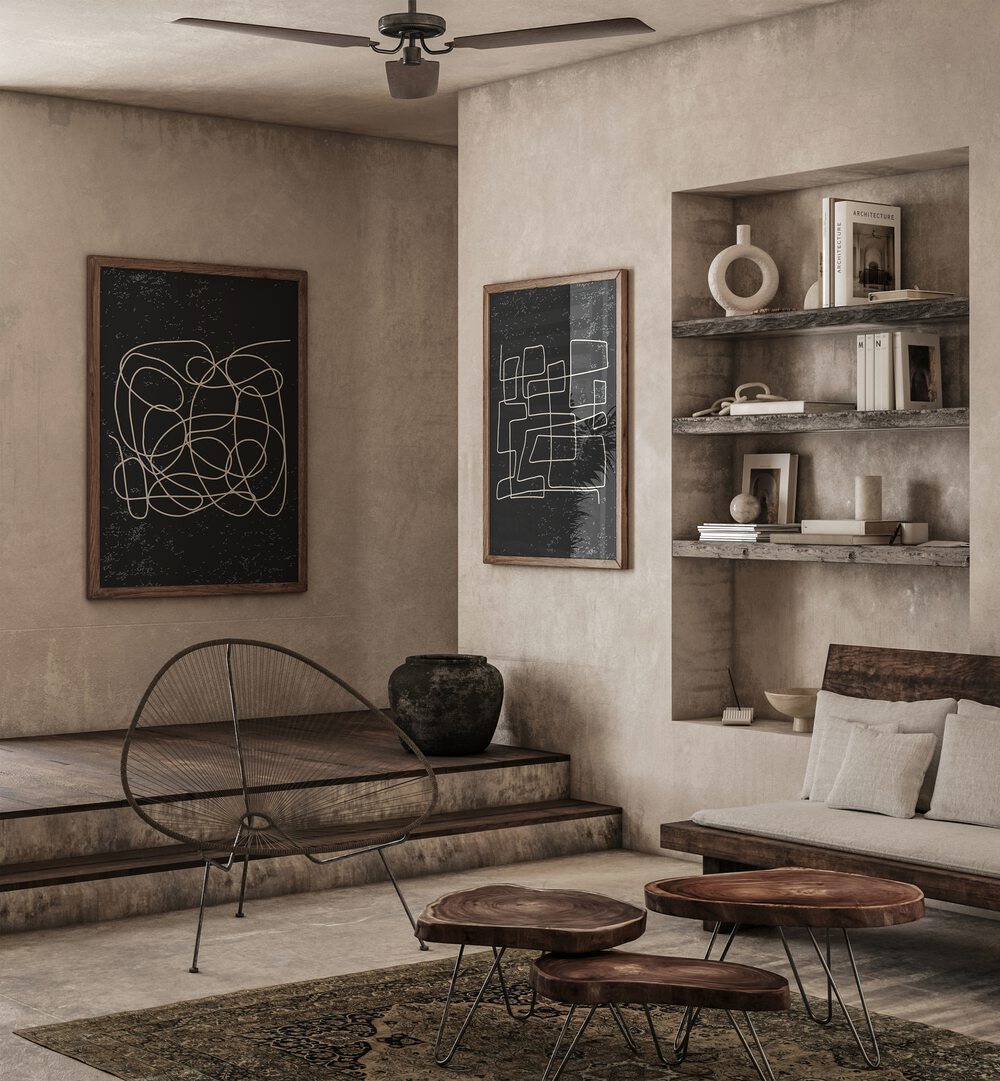 Enhance your decor with BLACKPOOL PATTERNS, SET OF 2 PAINTINGS, showcasing elegance and sophistication.