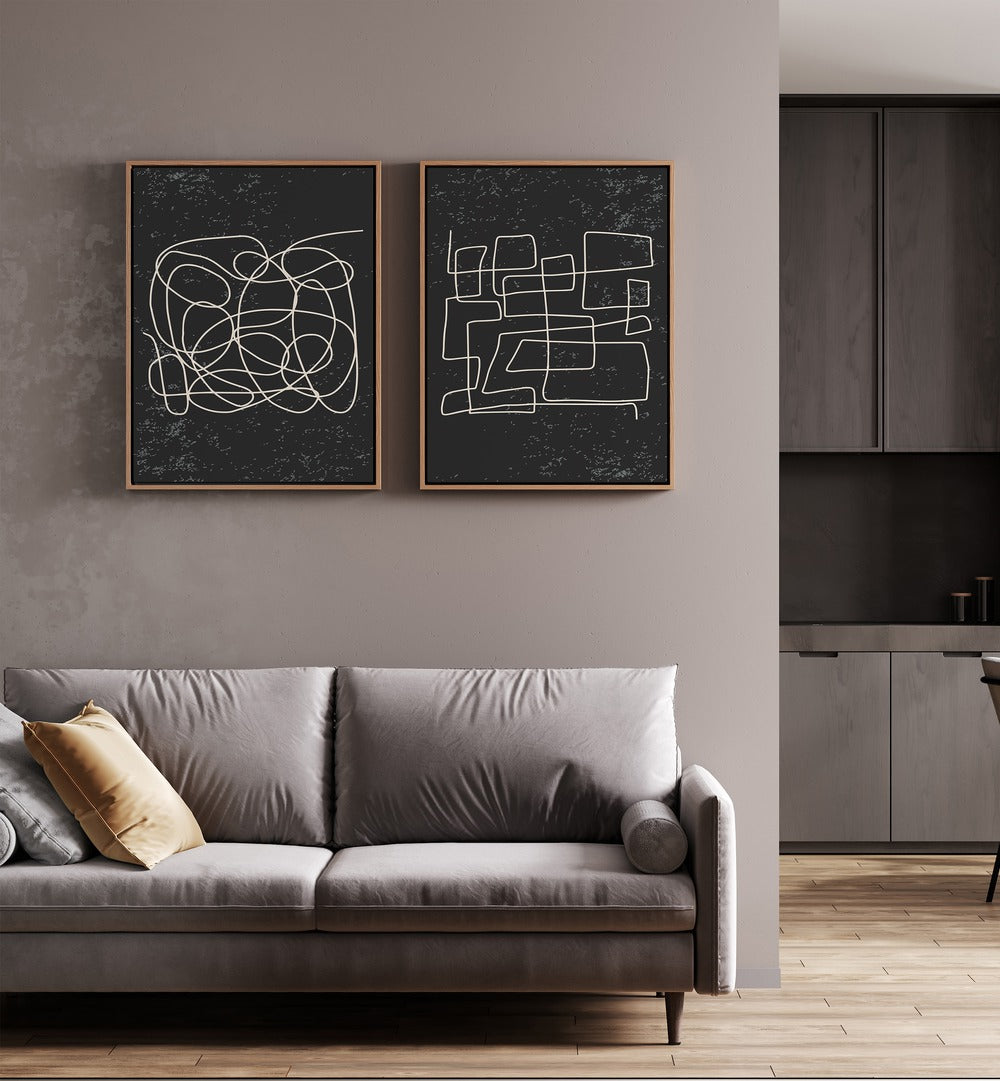 Stylish BLACKPOOL PATTERNS, SET OF 2 PAINTINGS enhancing modern living spaces with elegance and sophistication.