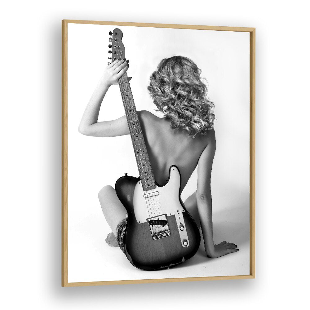 Captivating BLONDIE, PHOTOGRAPHY PRINTS by David Drake, featuring a model with a guitar in stunning black and white.