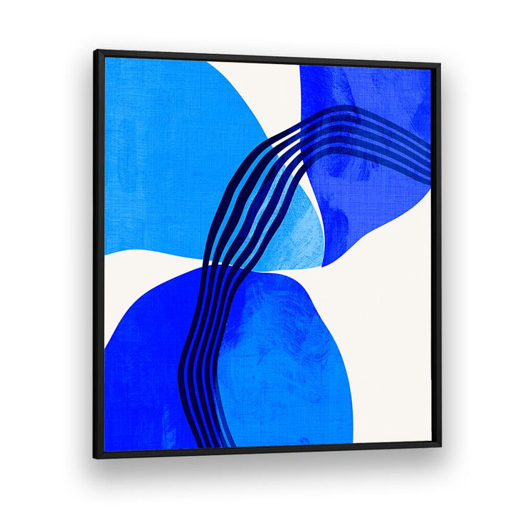Elevate your decor with BLUE ABSTRACT KOPIE II, ABSTRACT PAINTINGS by Ana Rut Bre, featuring striking blue shapes.