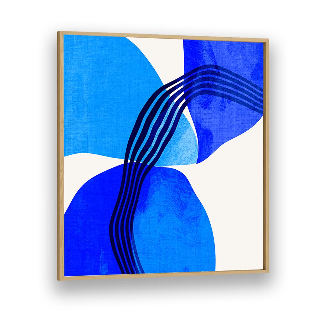 Elevate your decor with BLUE ABSTRACT KOPIE II, ABSTRACT PAINTINGS by Ana Rut Bre, featuring striking blue shapes.