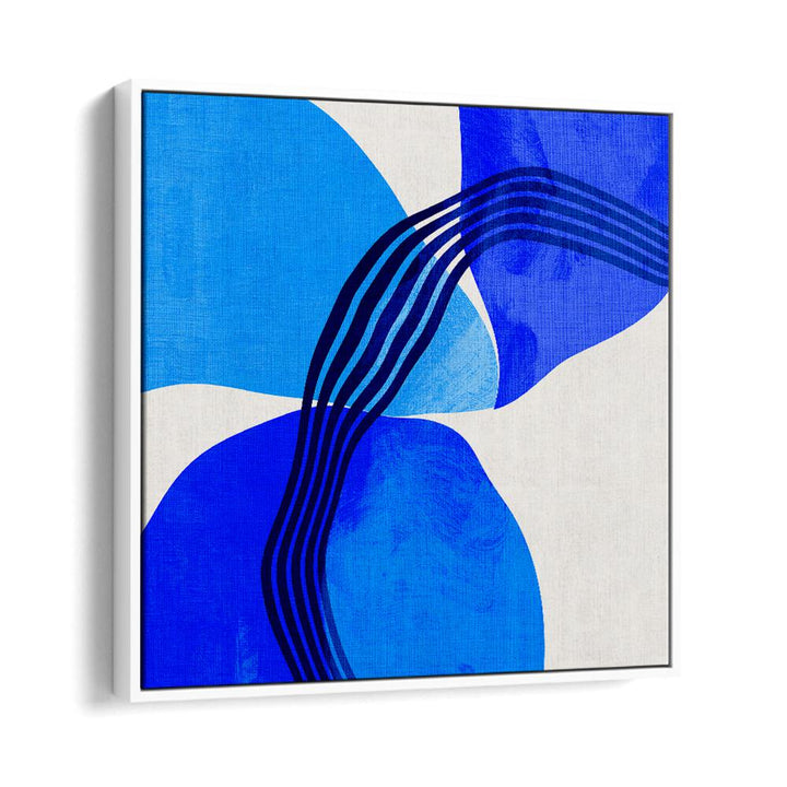 Bright blue shapes and lines define the BLUE ABSTRACT KOPIE II, a captivating piece of abstract paintings by Ana Rut Bre.