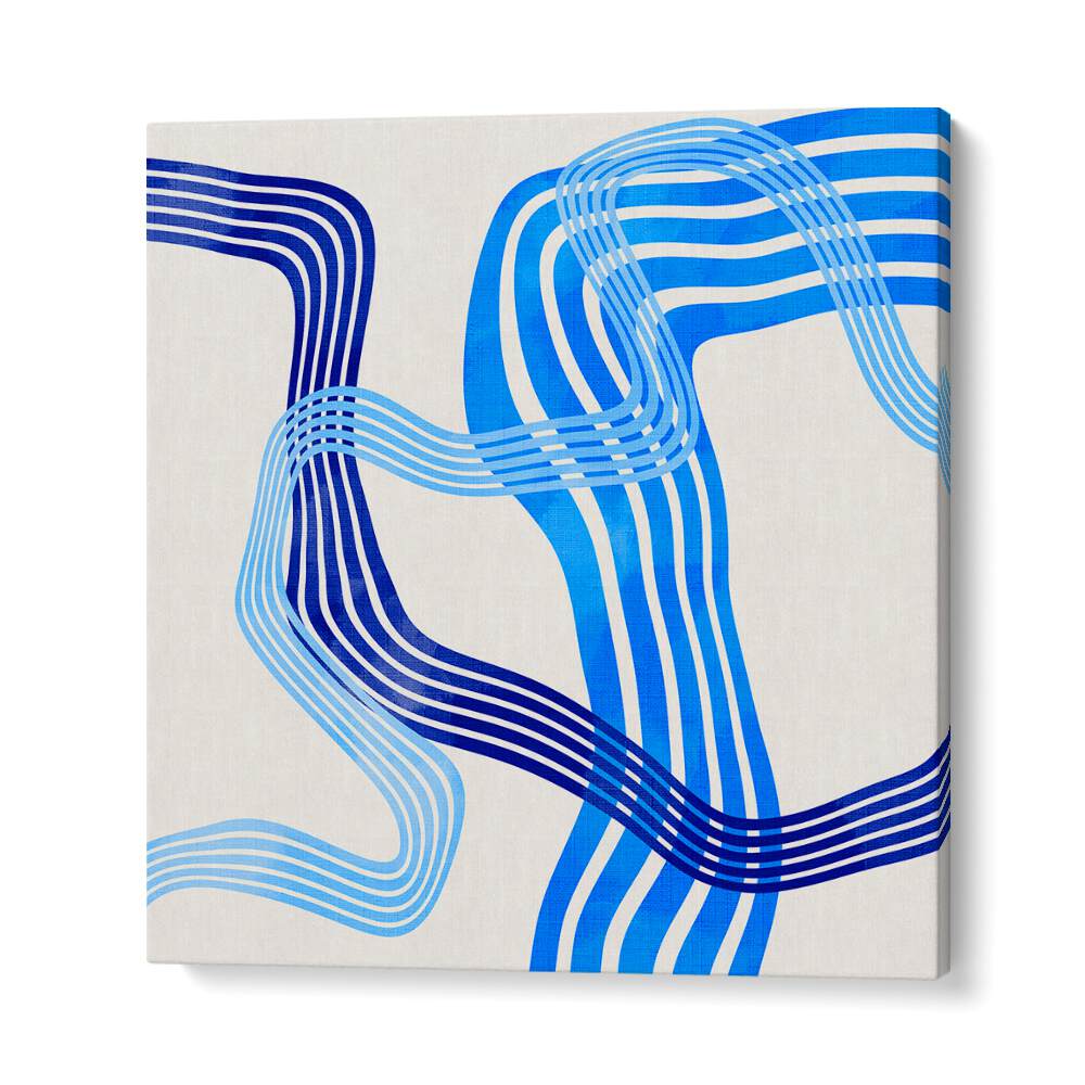 Vibrant blue waves create intrigue in BLUE ABSTRACT KOPIE IV, a stunning piece of ABSTRACT PAINTINGS by Ana Rut Bre.