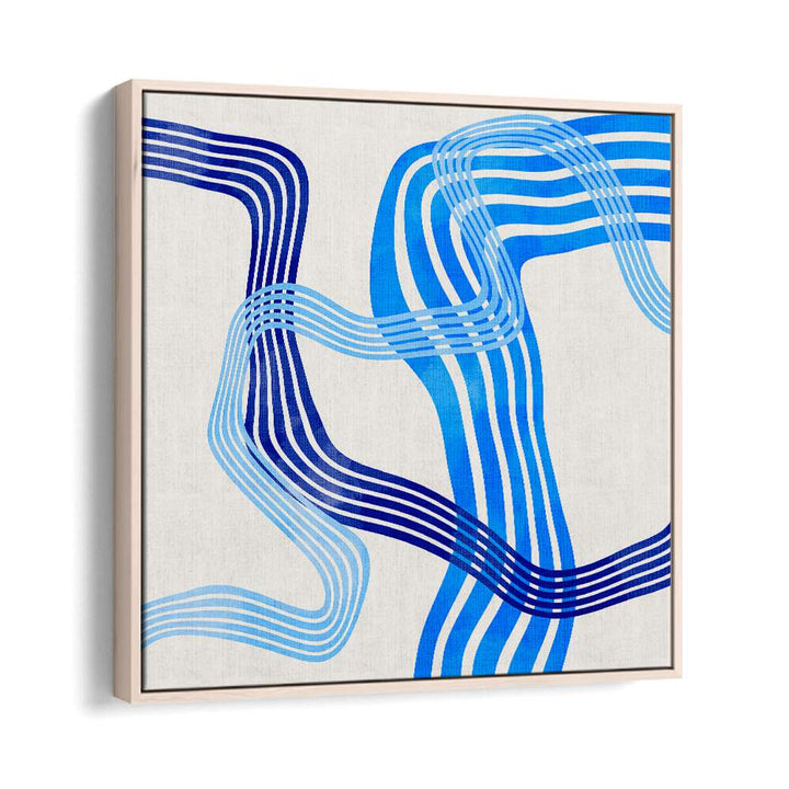 Elegant BLUE ABSTRACT KOPIE IV, ABSTRACT PAINTINGS by Ana Rut Bre, framed artwork showcasing captivating blue patterns.