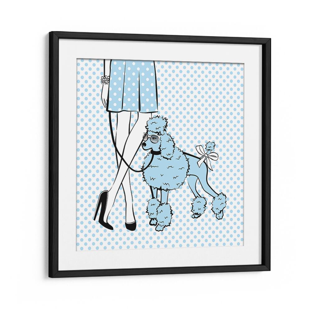 Charming BLUE DOT DOG, FASHION POSTERS by Martina adds whimsy and color to any room with vibrant art and detail.