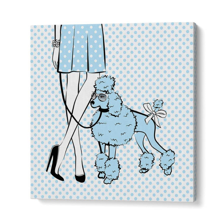 Stylish BLUE DOT DOG , FASHION POSTERS by Martina add whimsy and color to any room, perfect for art lovers.