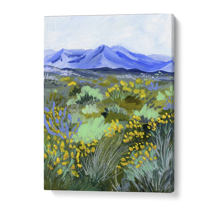 Captivating BLUE VALLEY, LANDSCAPE PAINTINGS by Sarah Gesek, showcasing vibrant nature on premium canvas.