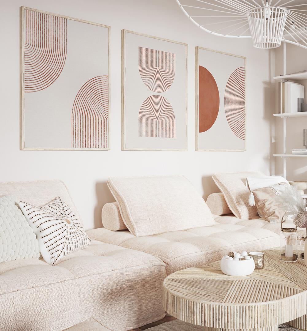 Explore the elegance of the BOHEMIAN MINIMALIST ARTS, SET OF 3 PAINTINGS, perfect for enhancing any living space.