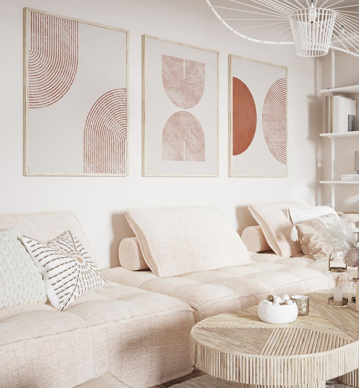 Explore the elegance of the BOHEMIAN MINIMALIST ARTS, SET OF 3 PAINTINGS, perfect for enhancing any living space.