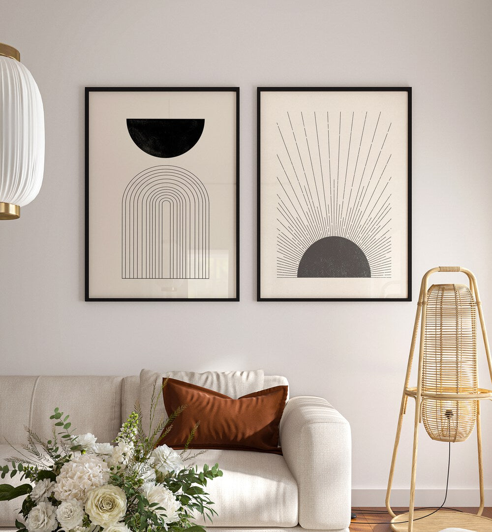 Stylish BOHO LINE ART GALLERY WALL featuring sleek, framed prints to enhance your minimalist gallery walls.